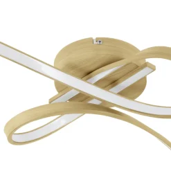 Eglo SELVINA 2 Plafondarmaturen staal, aluminium lichtbruin / Kunststof wit H: 140 mm New