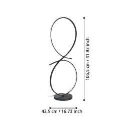 Eglo SERPINS Staande lampen aluminium, staal zwart / Kunststof wit H: 1070 mm Hot