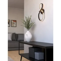 Eglo SERPINS Wandlamp aluminium, staal zwart / Kunststof wit H: 400 mm Best