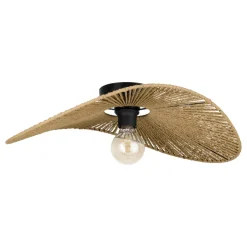 Eglo SIRUELA Plafondarmaturen staal zwart / papier natuur H: 160 mm New