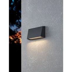 Eglo SPONGANO Wandlamp aluminium zwart / Kunststof transparant H: 120 mm Best