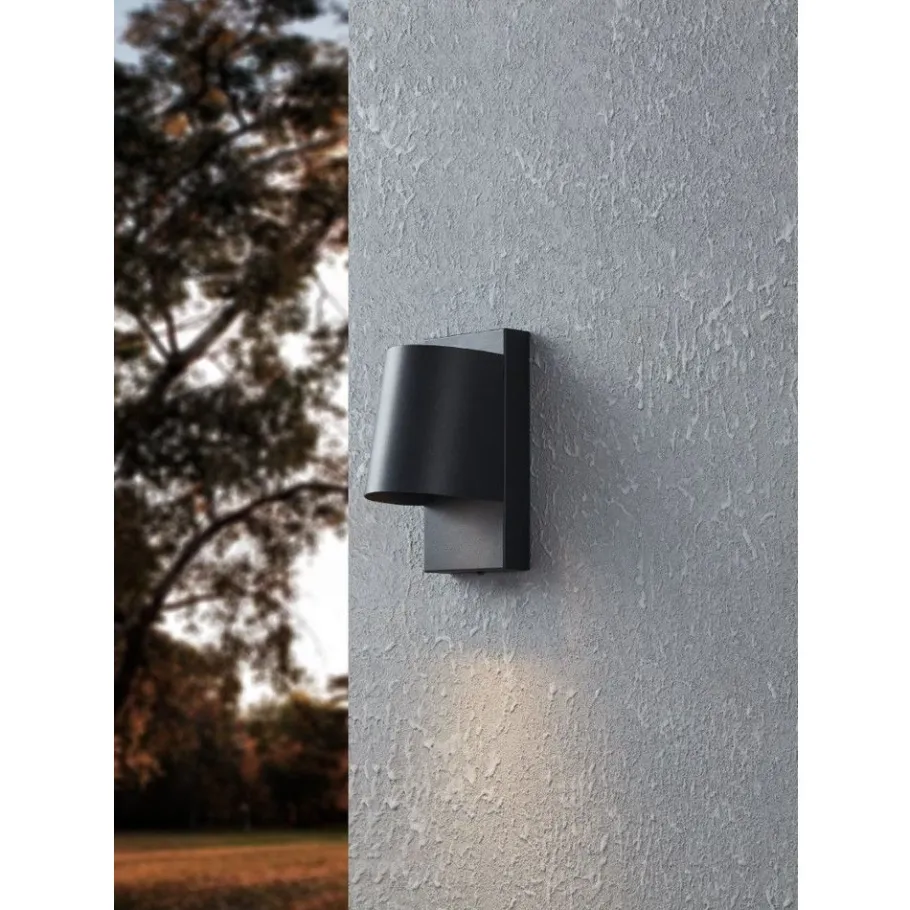 Eglo STAGNONE Wandlamp aluminium, staal zwart / Glas helder H: 205 mm Discount