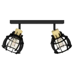 Eglo STILLINGTON 1 spot staal, hout zwart, bruin H: 245 mm