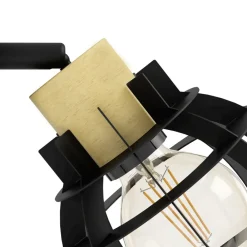 Eglo STILLINGTON 1 spot staal, hout zwart, bruin H: 245 mm | Ø 160 mm Discount