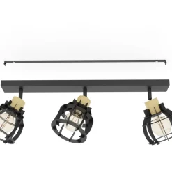 Eglo STILLINGTON 1 spot staal, hout zwart, bruin H: 245 mm Clearance