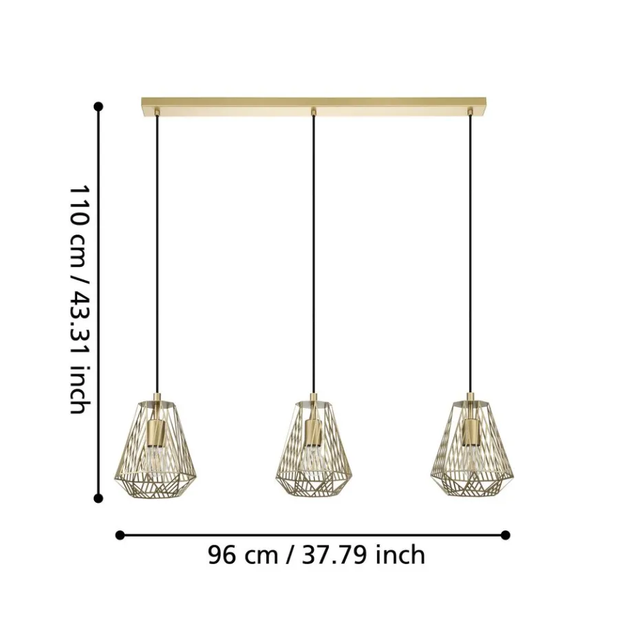 Eglo STYPE hanglamp staal goudkleuren H: 1100 mm | Ø 330 mm Hot