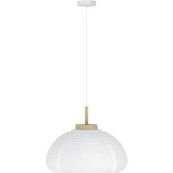 Eglo SUMMERHILL hanglamp staal, hout wit, bruin / papier wit H: 1100 mm | Ø 400 mm Outlet