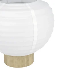 Eglo SUMMERHILL Tafellampen hout, staal bruin / papier wit H: 200 mm | Ø 225 mm Clearance