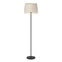Eglo TABLEY Staande lampen staal zwart / textiel, hout natuurlijk, bruin H: 1530 mm | Ø 380 mm Hot