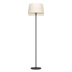 Eglo TABLEY Staande lampen staal zwart / textiel, hout natuurlijk, bruin H: 1530 mm | Ø 380 mm Hot