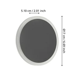 Eglo TALAMELLO 1 Wandlamp aluminium zwart / Kunststof wit Ø 170 mm