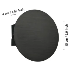 Eglo TALAMELLO Wandlamp aluminium zwart Ø 150 mm