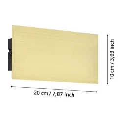Eglo TALAMELLO Wandlamp aluminium geborsteld goud H: 100 mm Hot