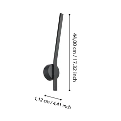 Eglo TAPARITA Wandlamp staal zwart / Kunststof wit H: 440 mm New