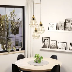 Eglo TARBES hanglamp staal geelkoper-geborsteld H: 1300 mm | Ø 355 mm Best