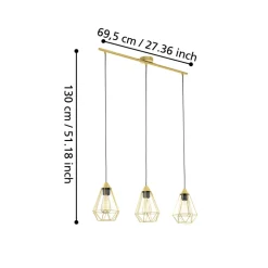 Eglo TARBES hanglamp staal geelkoper-geborsteld H: 1300 mm Best