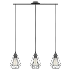 Eglo TARBES hanglamp staal zwart / staal zwart H: 1100 mm