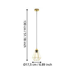 Eglo TARBES hanglamp staal geelkoper-geborsteld H: 1300 mm | Ø 175 mm Sale