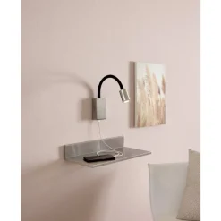 Eglo TAZZOLI Wandlamp staal, kunststof nikkel-mat, zwart H: 300 mm Sale