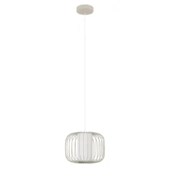 Eglo TERRAROSA hanglamp staal zandkleuren / textiel wit H: 1100 mm | Ø 285 mm Clearance