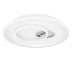 Eglo TIRIOLO Wand-/plafondlamp staal, kunststof wit, zilver H: 60 mm | Ø 380 mm Sale