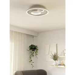 Eglo TIRIOLO Wand-/plafondlamp staal, kunststof wit, zilver H: 60 mm | Ø 380 mm Sale