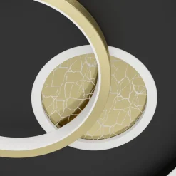 Eglo TIRIOLO Wand-/plafondlamp staal, kunststof zwart, goud H: 60 mm | Ø 380 mm Outlet