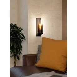 Eglo TOOTHILL Wandlamp staal zwart / glas gestoomd zwart-transparant H: 360 mm Discount