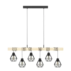 Eglo TOWNSHEND 5 hanglamp staal, hout zwart, bruin H: 1100 mm Sale