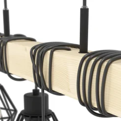 Eglo TOWNSHEND 5 hanglamp staal, hout zwart, bruin H: 1100 mm Sale