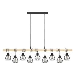 Eglo TOWNSHEND 5 hanglamp staal, hout zwart, bruin H: 1100 mm Sale