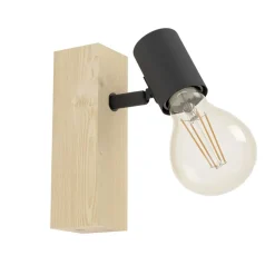 Eglo TOWNSHEND 3 spot hout, staal bruin, zwart Clearance