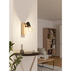 Eglo TOWNSHEND 3 spot hout, staal bruin, zwart Clearance