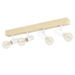 Eglo TOWNSHEND 3 spot hout, staal bruin, wit Best