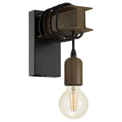 Eglo TOWNSHEND 4 Wandlamp staal zwart, bruin Hot