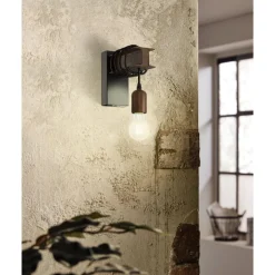 Eglo TOWNSHEND 4 Wandlamp staal zwart, bruin Hot