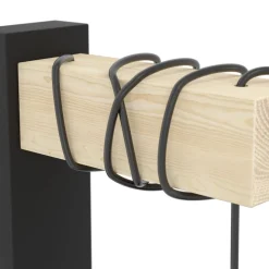 Eglo TOWNSHEND 5 Wandlamp staal, hout zwart, bruin H: 275 mm Outlet