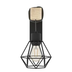 Eglo TOWNSHEND 5 Wandlamp staal, hout zwart, bruin H: 275 mm Outlet