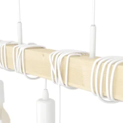 Eglo TOWNSHEND hanglamp staal wit / Hout bruin H: 1100 mm Best