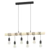 Eglo TOWNSHEND hanglamp staal, hout zwart, bruin H: 1100 mm