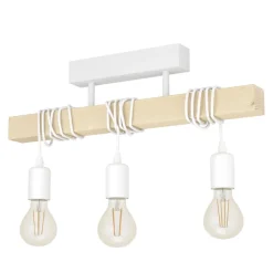 Eglo TOWNSHEND Plafondarmaturen staal wit / Hout bruin H: 265 mm