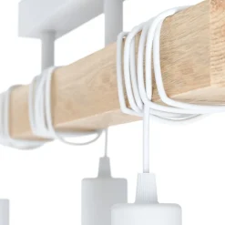 Eglo TOWNSHEND Plafondarmaturen staal wit / Hout bruin H: 265 mm