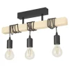 Eglo TOWNSHEND Plafondarmaturen staal, hout zwart, bruin H: 265 mm Discount