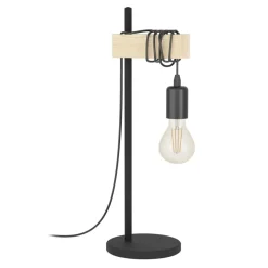 Eglo TOWNSHEND Tafellampen staal, hout zwart, bruin H: 500 mm Best