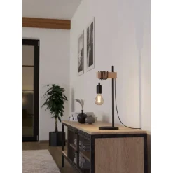 Eglo TOWNSHEND Tafellampen staal, hout zwart, bruin H: 500 mm Best