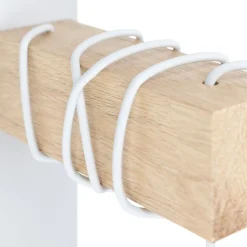 Eglo TOWNSHEND Wandlamp staal wit / Hout bruin H: 215 mm Clearance