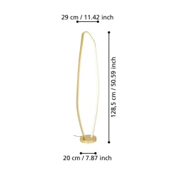 Eglo VALLEROSA Staande lampen aluminium, staal geelkoper-geborsteld / Kunststof wit H: 1285 mm Sale