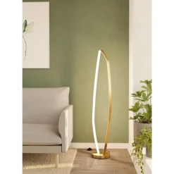 Eglo VALLEROSA Staande lampen aluminium, staal geelkoper-geborsteld / Kunststof wit H: 1285 mm Sale