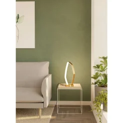 Eglo VALLEROSA Tafellampen aluminium, staal geelkoper-geborsteld / Kunststof wit H: 425 mm Sale