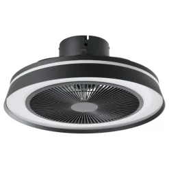 Eglo VALLONIA Ventilator met licht ABS zwart-mat / acryl melkkleurig H: 210 mm | Ø 480 mm Online
